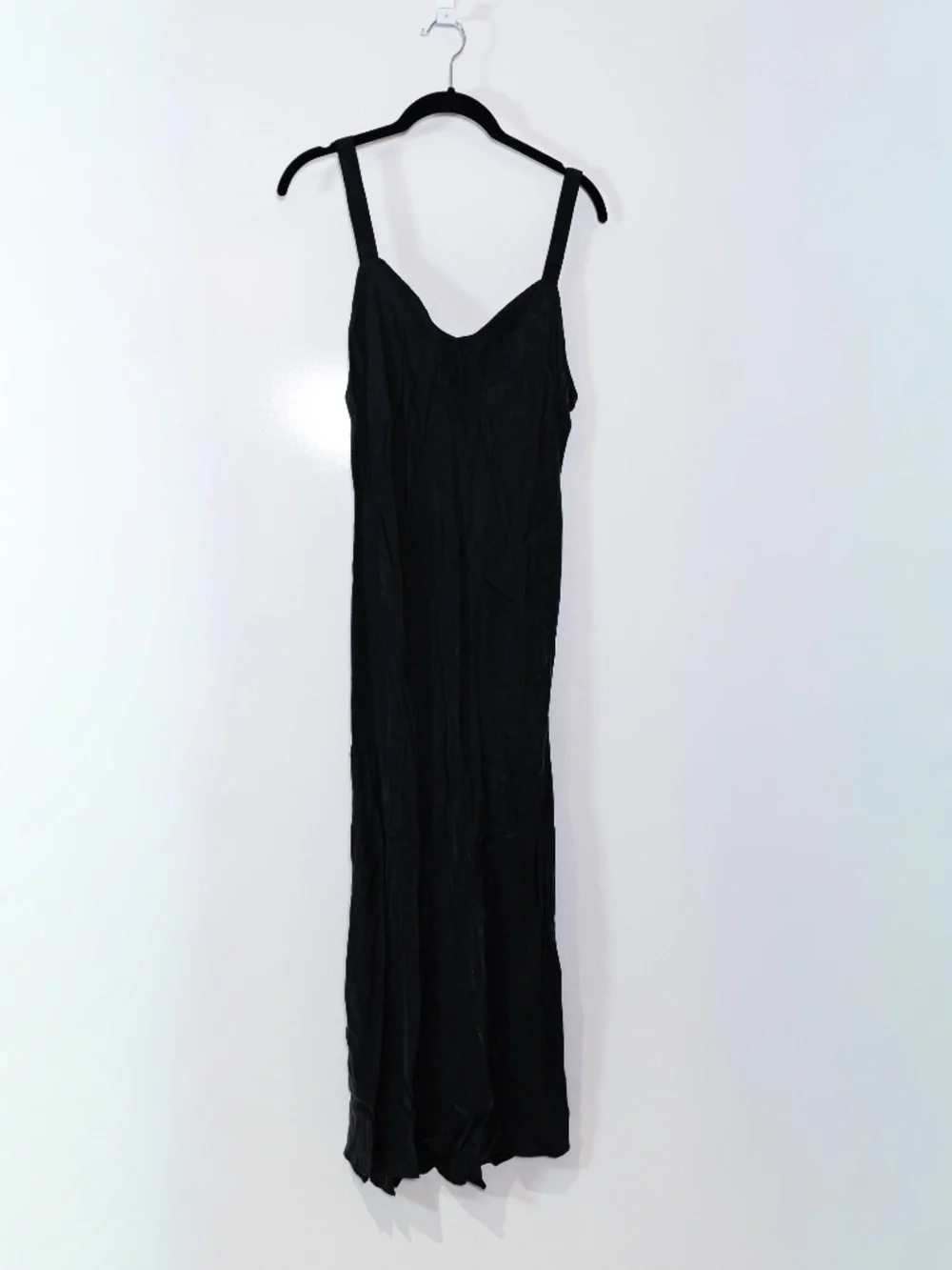 NEW J. Crew Gwyneth V Neck Slip Sleeveless Tank Midi Dress In Cupro Blend Black